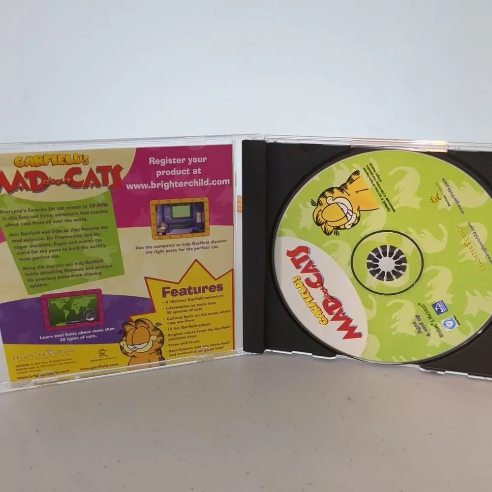 VINTAGE Garfield Mad About Cats Computer Game PC CD ROM WINDOWS 98